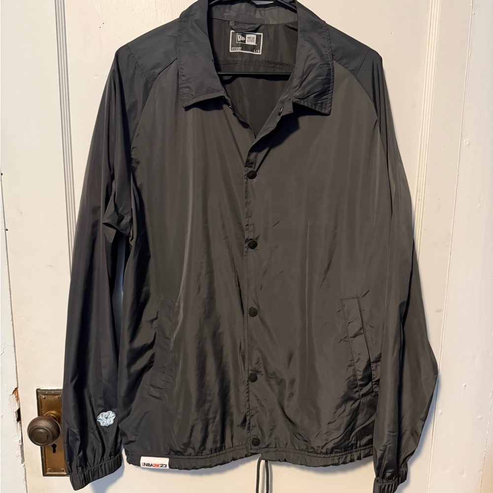 New Era Charcoal Lightweight Coach Jacket - Rare Promo Edition NBA 2k23